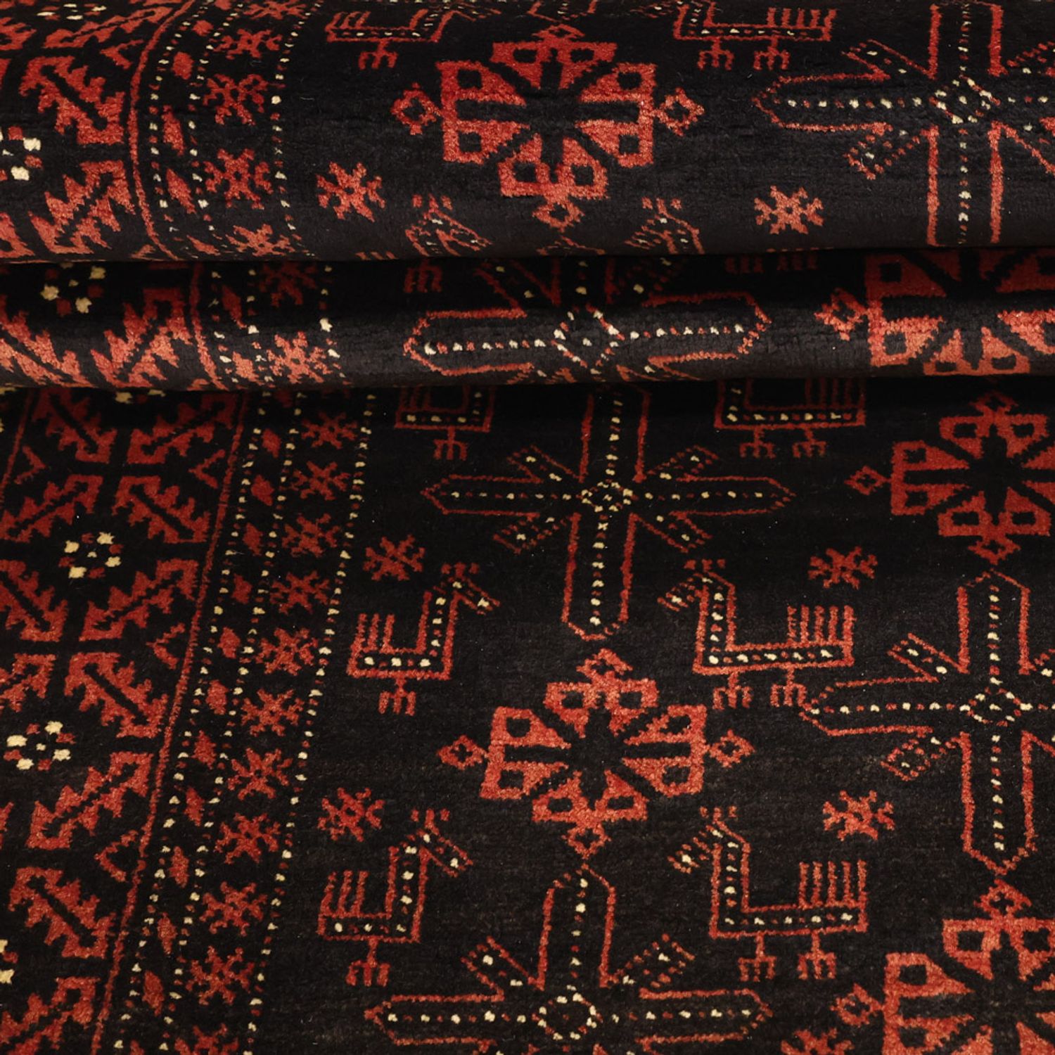 Runner Baluch-matta - 197 x 105 cm - mörkröd