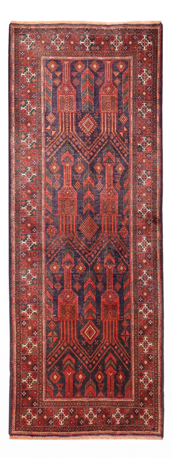 Runner Baluch-matta - 292 x 110 cm - mörkröd