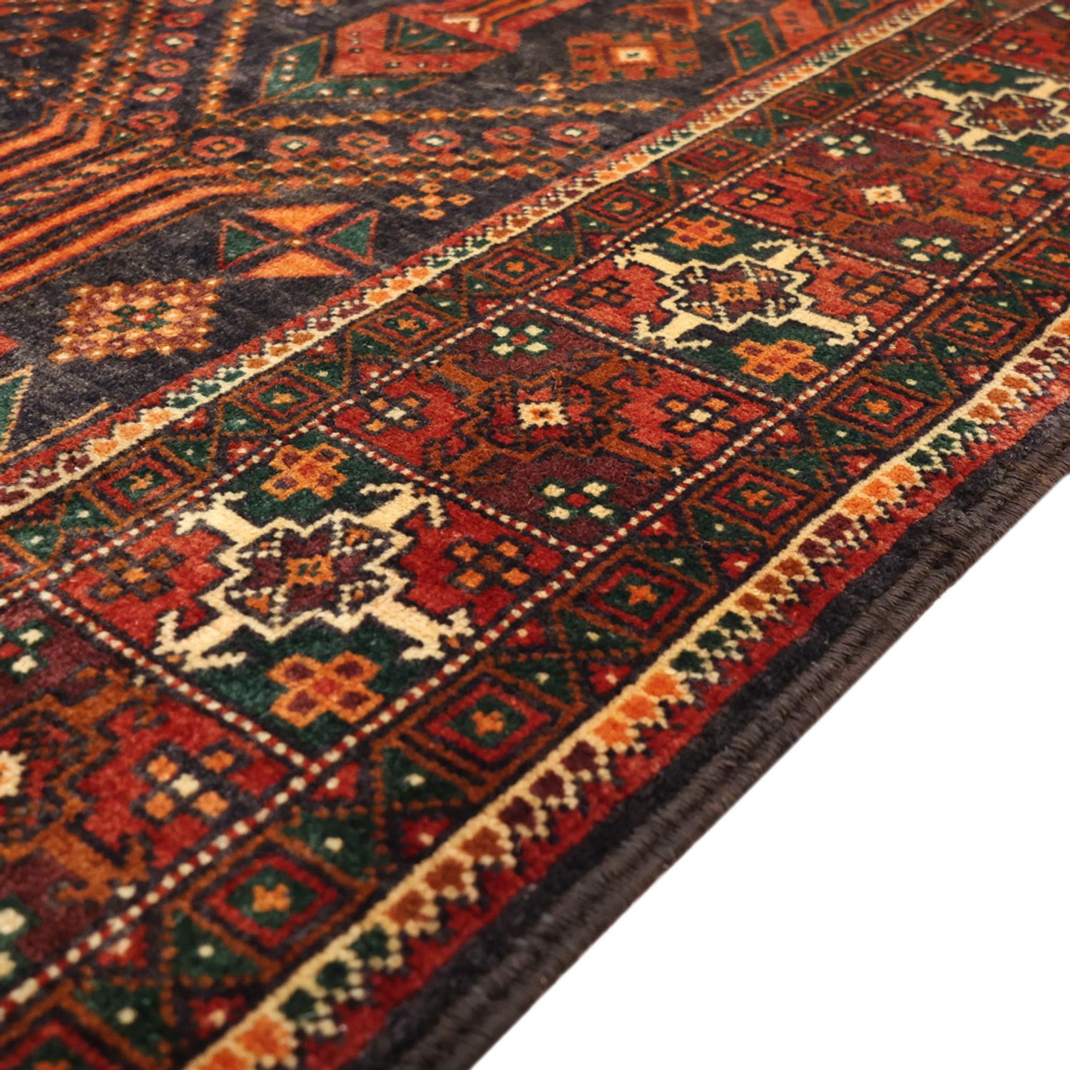 Runner Baluch-matta - 292 x 110 cm - mörkröd