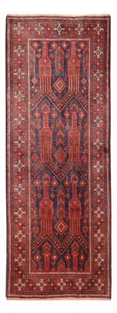 Runner Baluch-matta - 292 x 110 cm - mörkröd