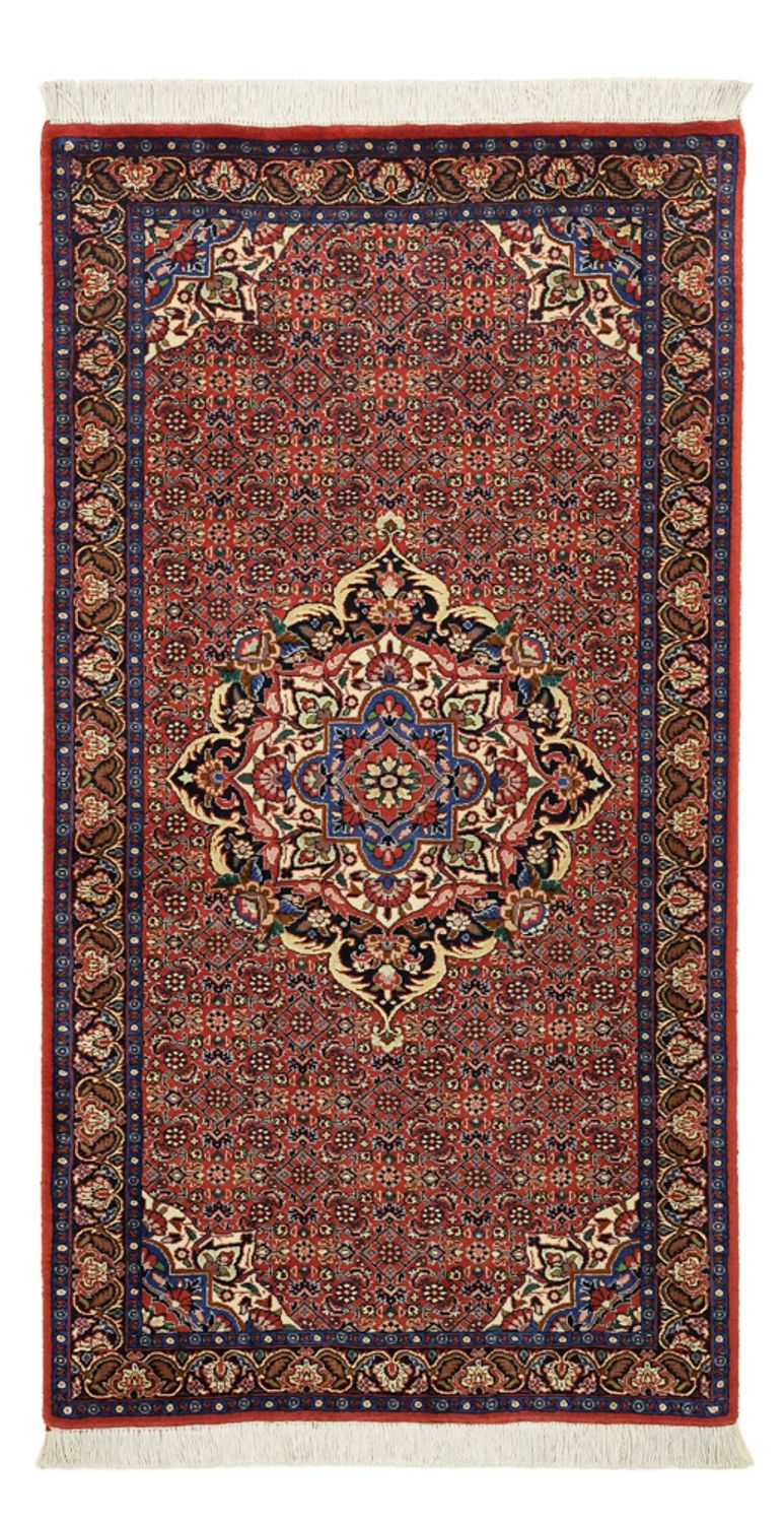 Persisk tæppe - Bijar - 136 x 71 cm - mørkerød