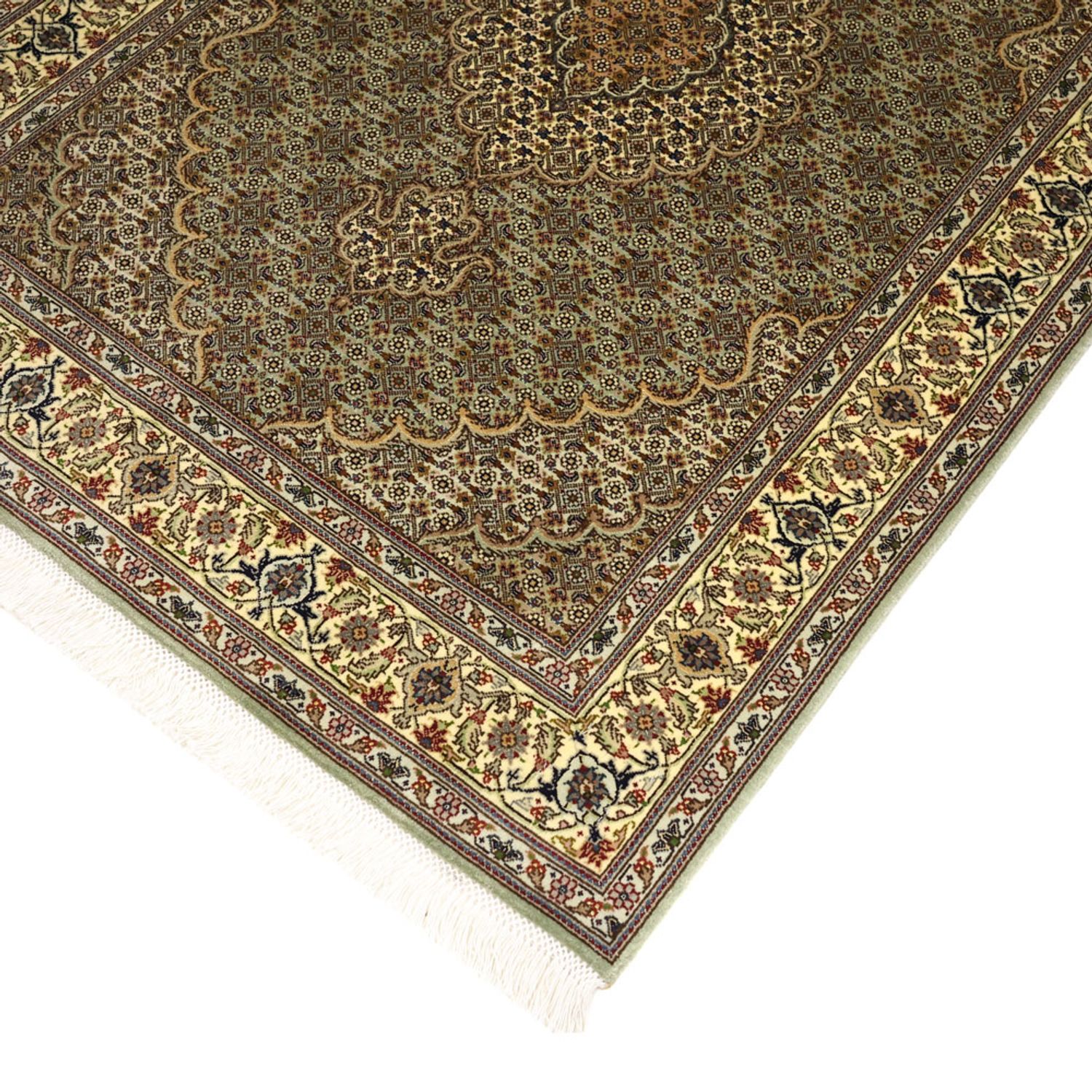 Perserteppich - Täbriz - Royal - 151 x 100 cm - olivgrün