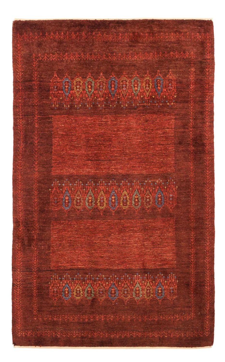 Dywan Gabbeh - Kashkuli perski - 131 x 82 cm - ciemna czerwień