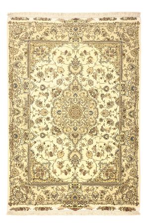 Persisk tæppe - Tabriz - Premium - Halskæde af silke - 206 x 145 cm - beige