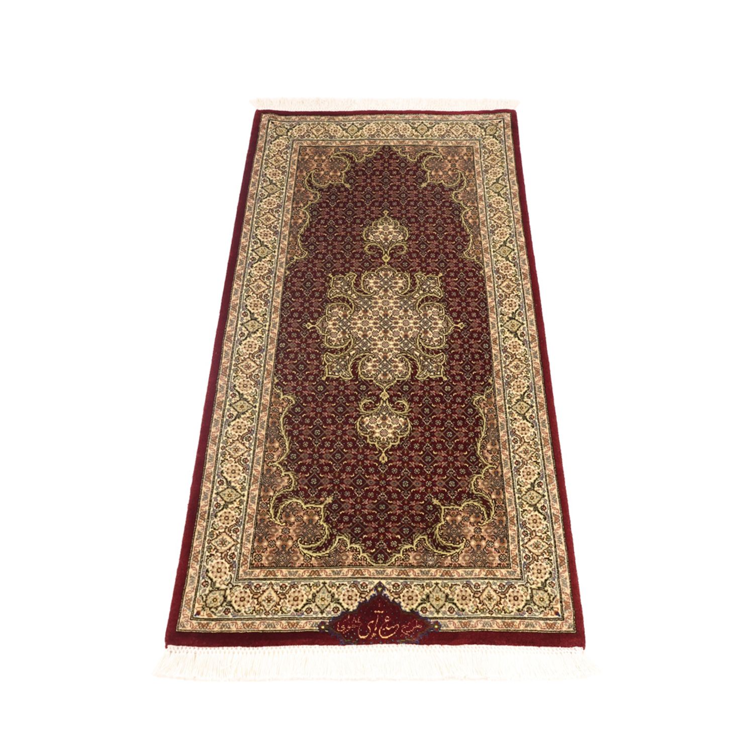 Alfombra Persa - Tabriz - Real - Real - 112 x 59 cm - beige oscuro
