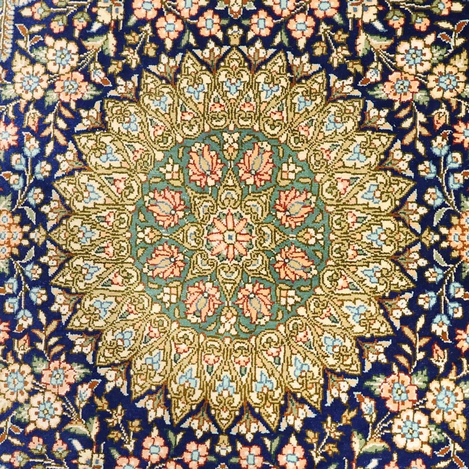 Perzisch tapijt - Ghom - Koninklijke - 126 x 76 cm - veelkleurig