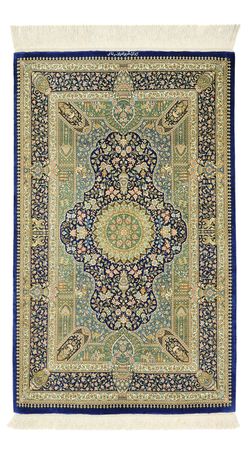 Perzisch tapijt - Ghom - Koninklijke - 126 x 76 cm - veelkleurig