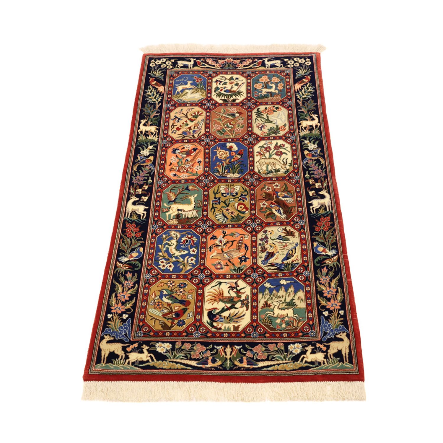 Perzisch tapijt - Ghom - Koninklijk - 114 x 56 cm - veelkleurig