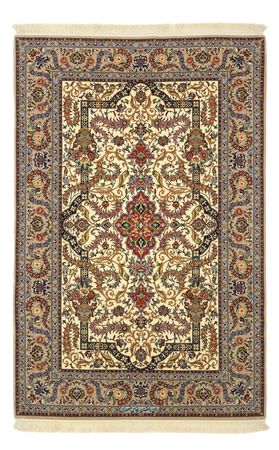 Perserteppich - Isfahan - Premium - Seidenkette - 171 x 111 cm - beige