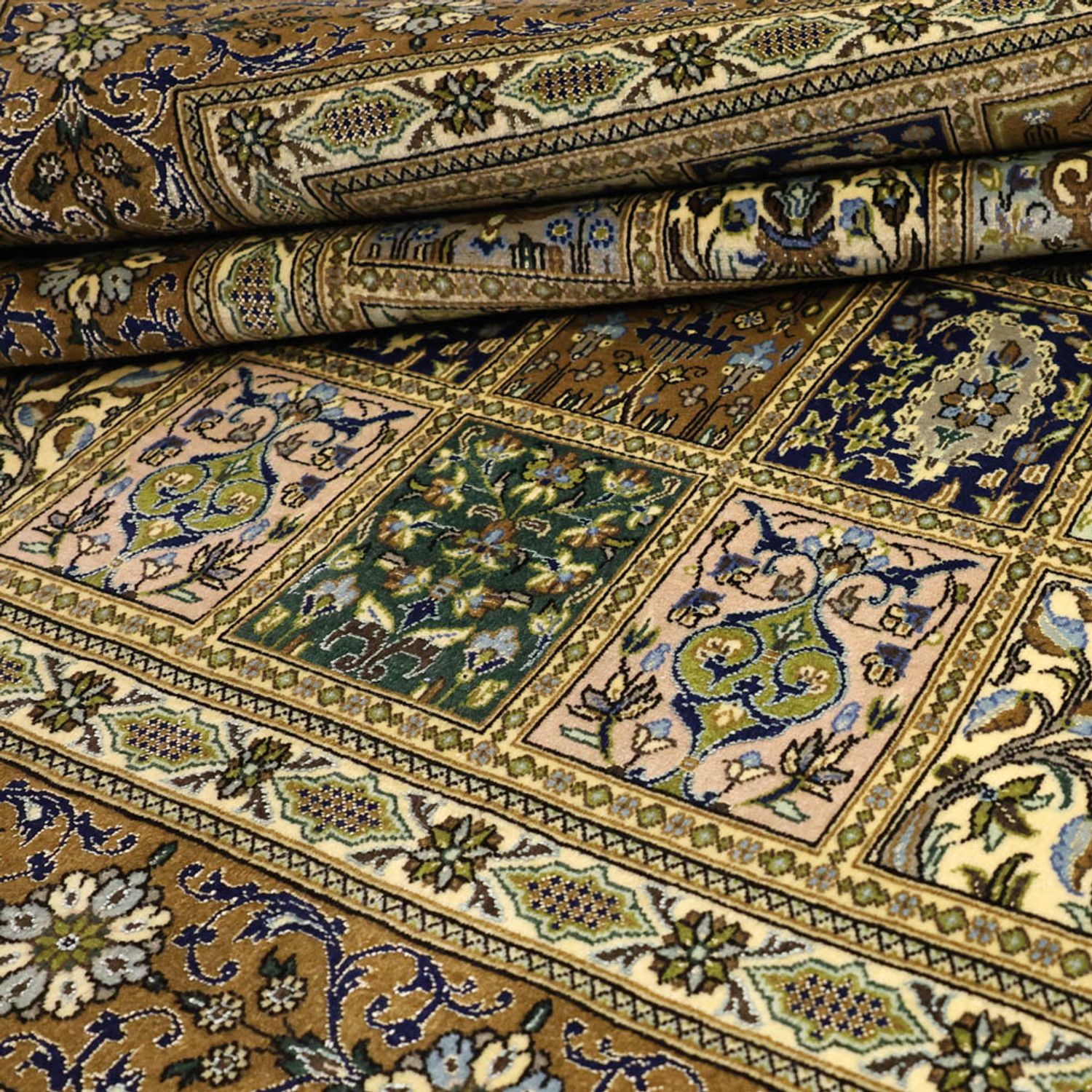 Perserteppich - Ghom - Royal - 154 x 102 cm - olivgrün