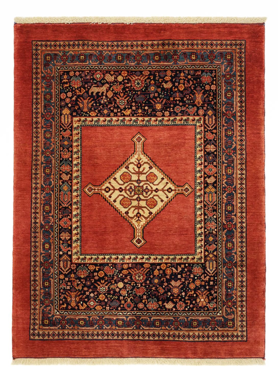 Perserteppich - Nomadic - 143 x 105 cm - mehrfarbig