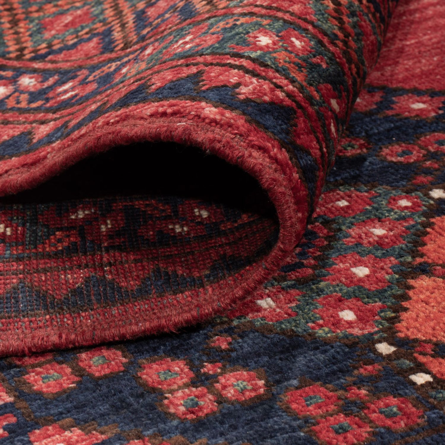Afghansk tæppe - Kunduz - 240 x 174 cm - rød