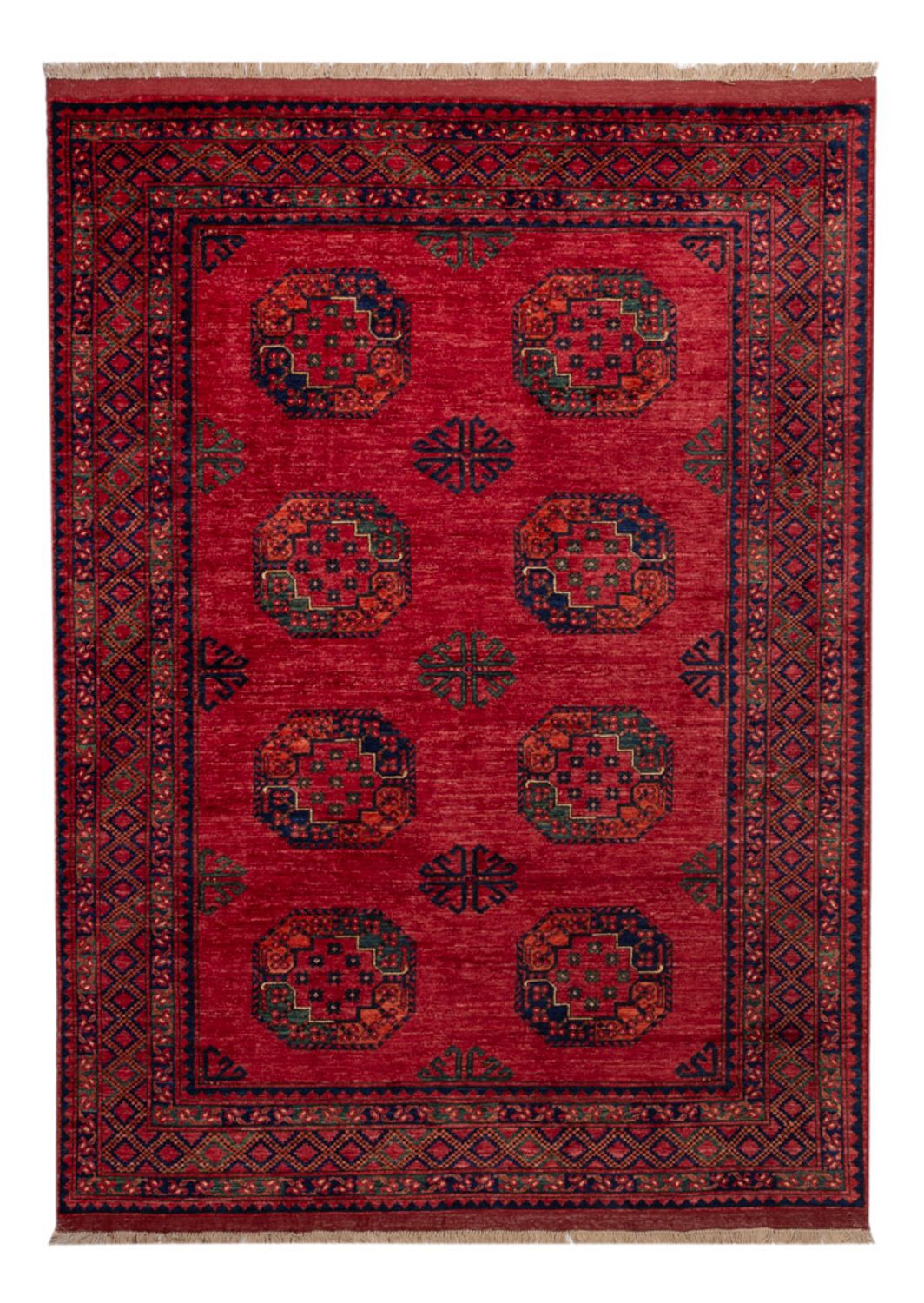 Afghansk tæppe - Kunduz - 242 x 175 cm - rød