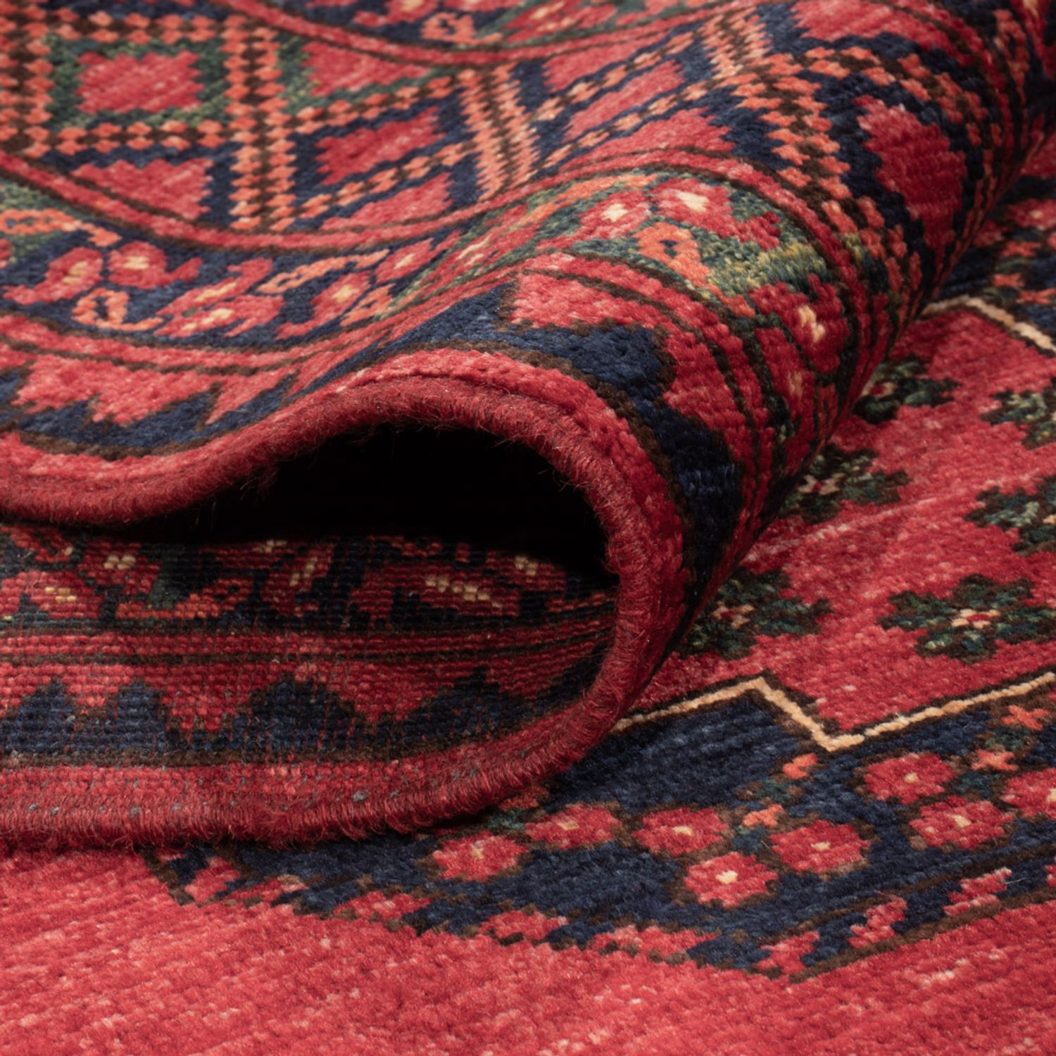 Afghansk tæppe - Kunduz - 242 x 175 cm - rød