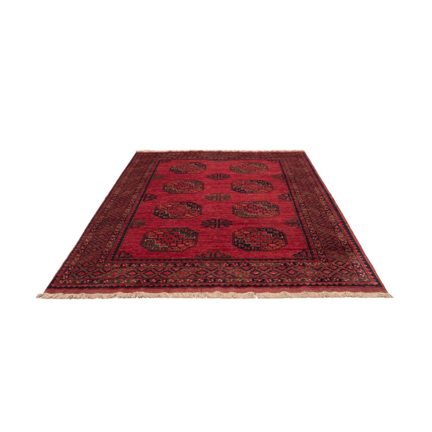 Afghansk tæppe - Kunduz - 242 x 175 cm - rød