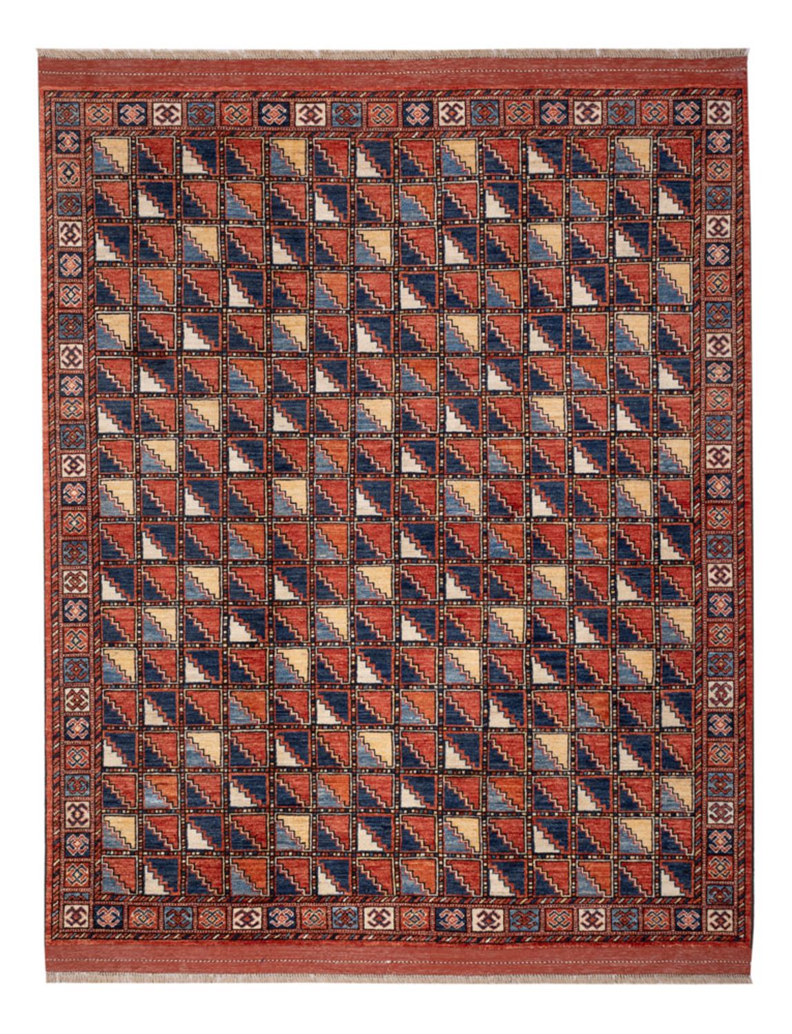 Afghansk tæppe - 215 x 176 cm - flerfarvet