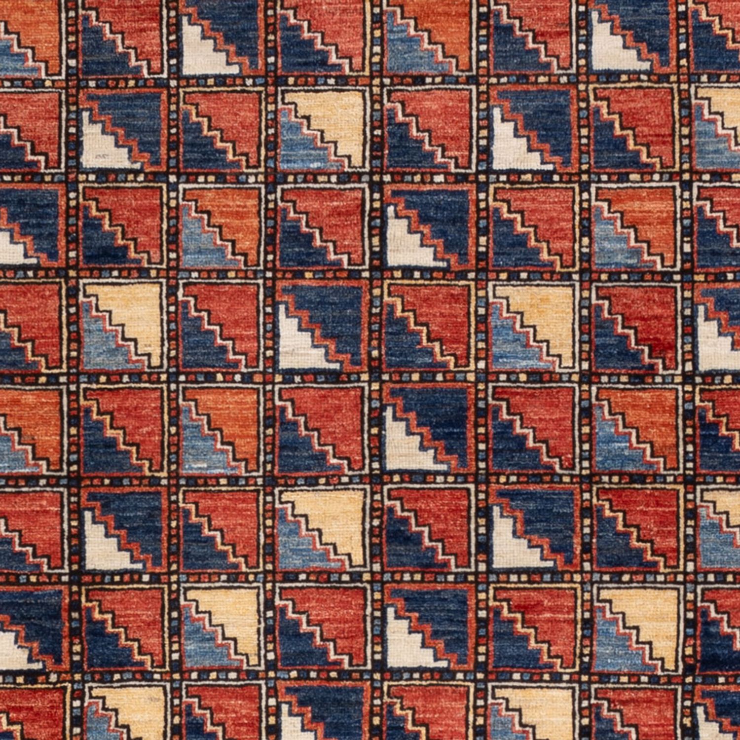 Afghansk tæppe - 215 x 176 cm - flerfarvet