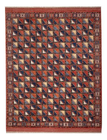 Afghansk tæppe - 215 x 176 cm - flerfarvet