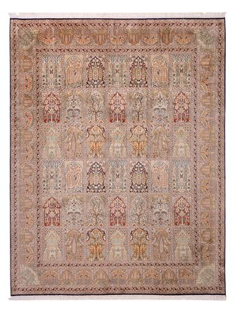 Jedwabny dywan - Kashmir Silk - 308 x 242 cm - ciemny beż
