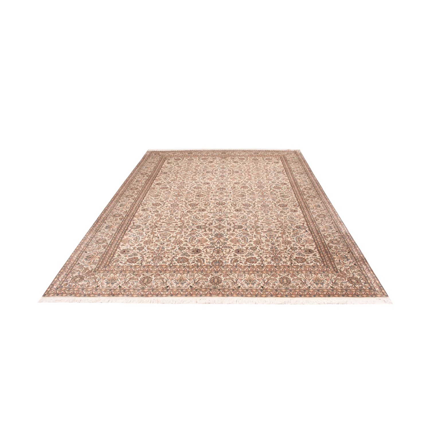 Jedwabny dywan - Kashmir Silk - 326 x 216 cm - ciemny beż