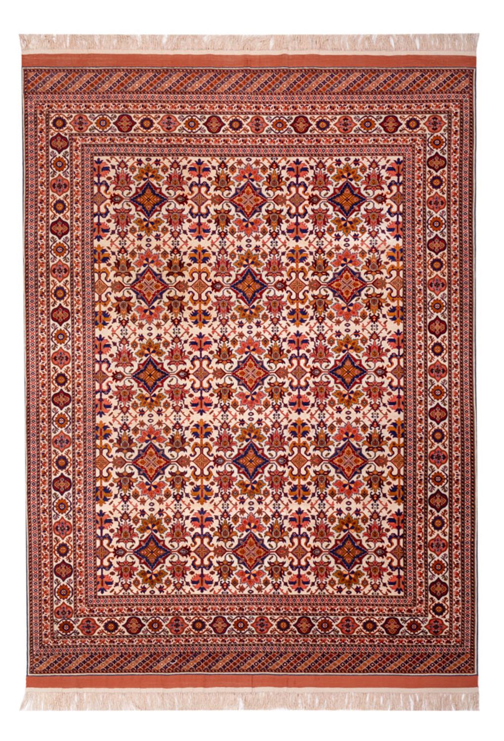 Jedwabny dywan - jedwab afgański - 282 x 205 cm - brązowy