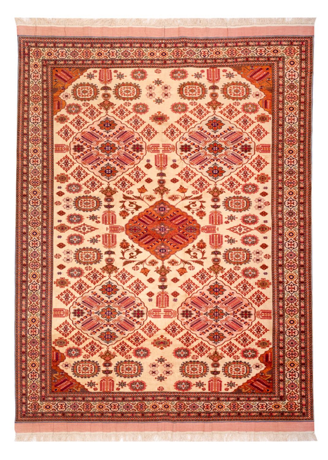 Jedwabny dywan - jedwab afgański - 288 x 217 cm - jasna czerwień