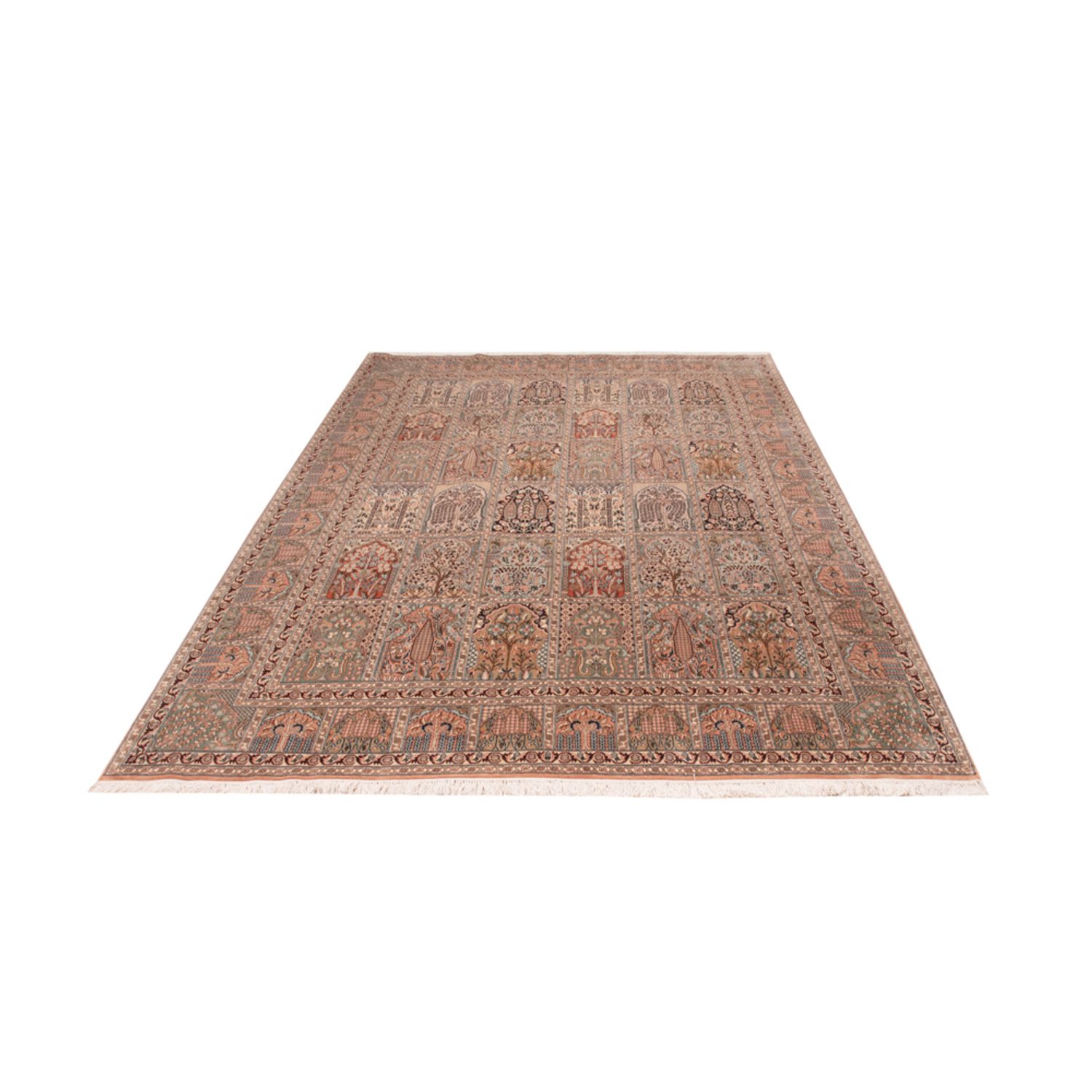 Jedwabny dywan - Kashmir Silk - 317 x 221 cm - ciemny beż