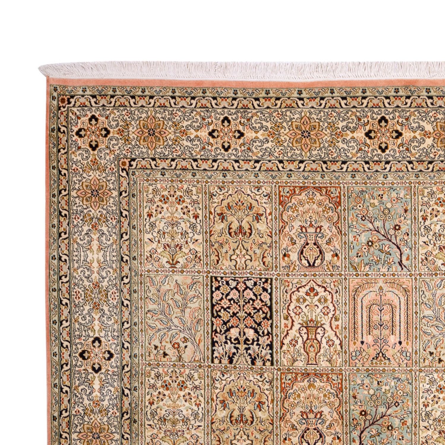 Jedwabny dywan - Kashmir Silk - 316 x 220 cm - ciemny beż