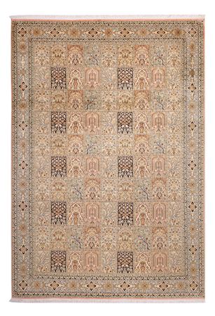 Jedwabny dywan - Kashmir Silk - 316 x 220 cm - ciemny beż