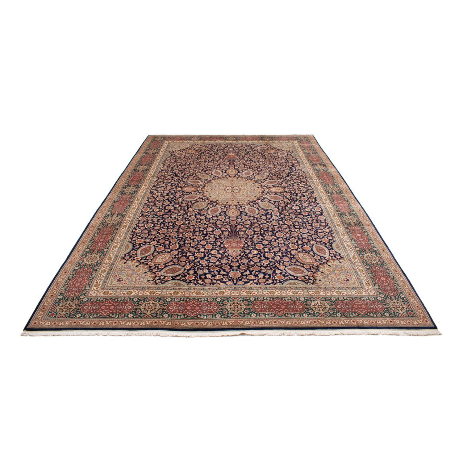 Persisk teppe - Tabriz - Royal - 517 x 352 cm - mørkeblå