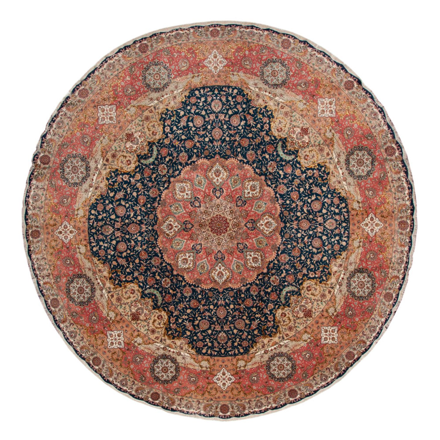 Perserteppich - Täbriz - Premium rund  - 500 x 500 cm - blau