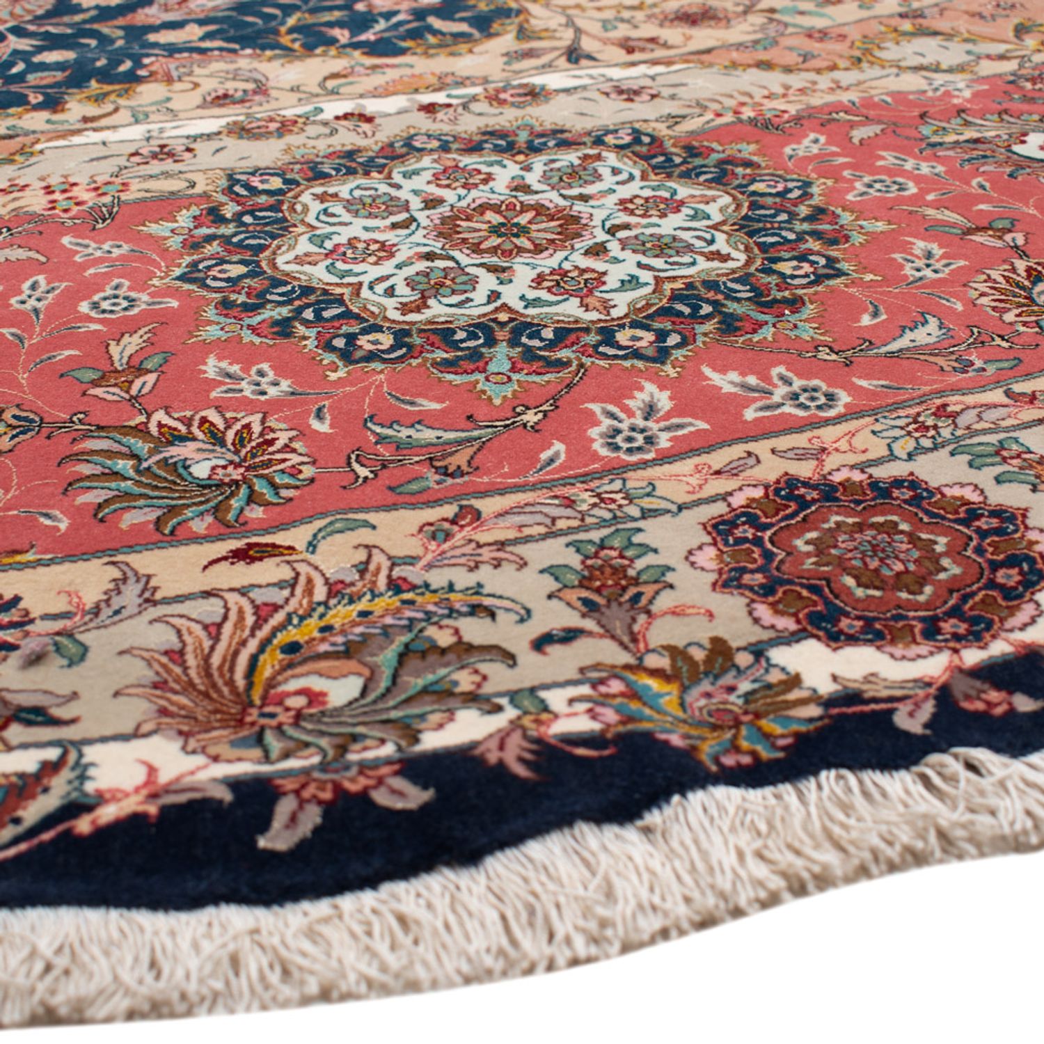 Perserteppich - Täbriz - Premium rund  - 500 x 500 cm - blau