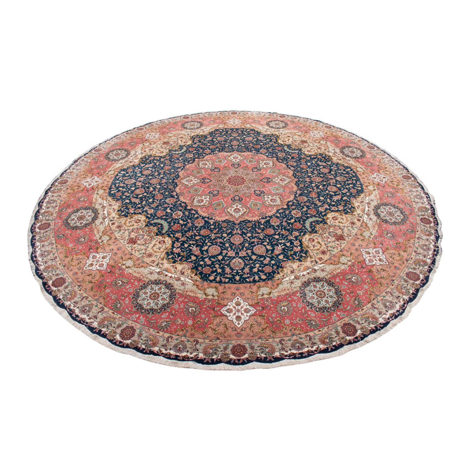 Perserteppich - Täbriz - Premium rund  - 500 x 500 cm - blau