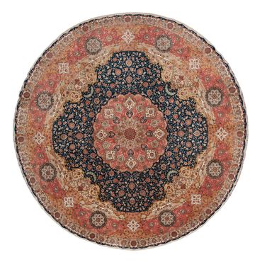 Perserteppich - Täbriz - Premium rund  - 500 x 500 cm - blau