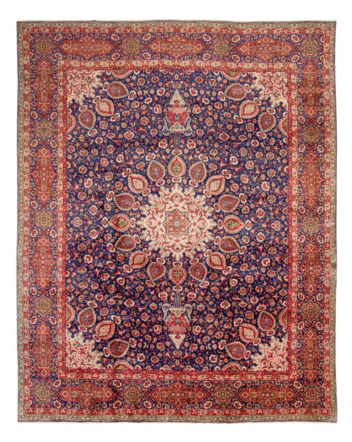 Persisk teppe - Tabriz - 440 x 354 cm - mørkeblå