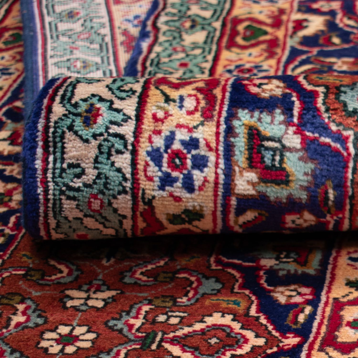 Persisk teppe - Tabriz - 440 x 354 cm - mørkeblå