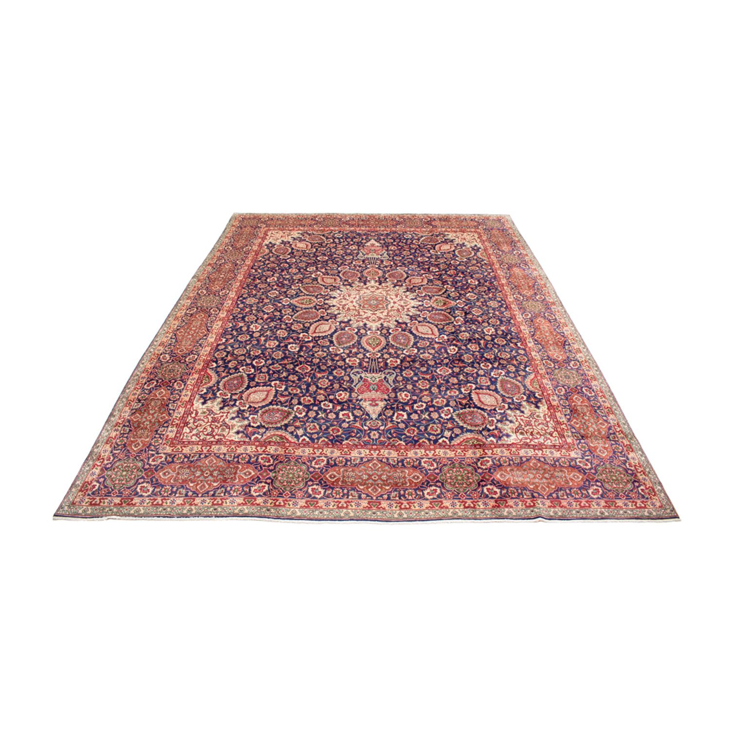Persisk teppe - Tabriz - 440 x 354 cm - mørkeblå