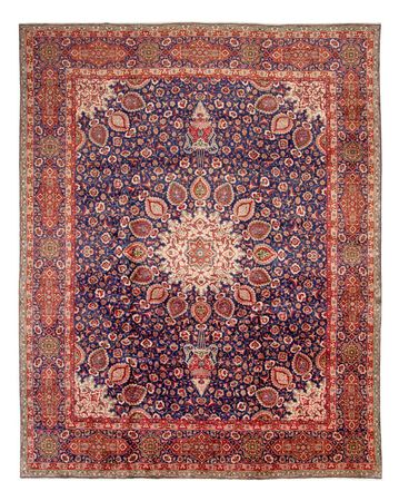 Persisk teppe - Tabriz - 440 x 354 cm - mørkeblå