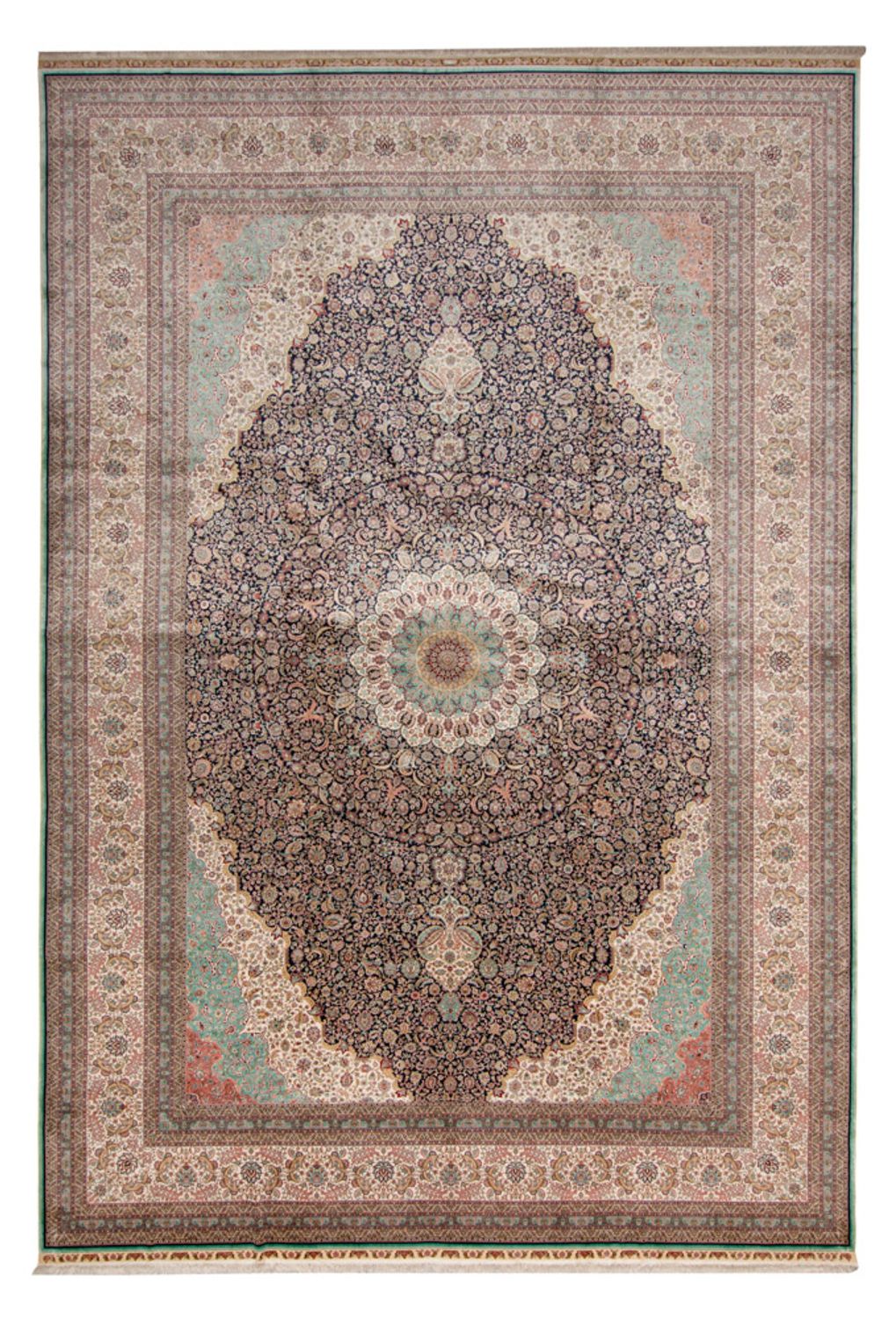 Silketeppe - Kina silke - Royal - 552 x 370 cm - mørkeblå