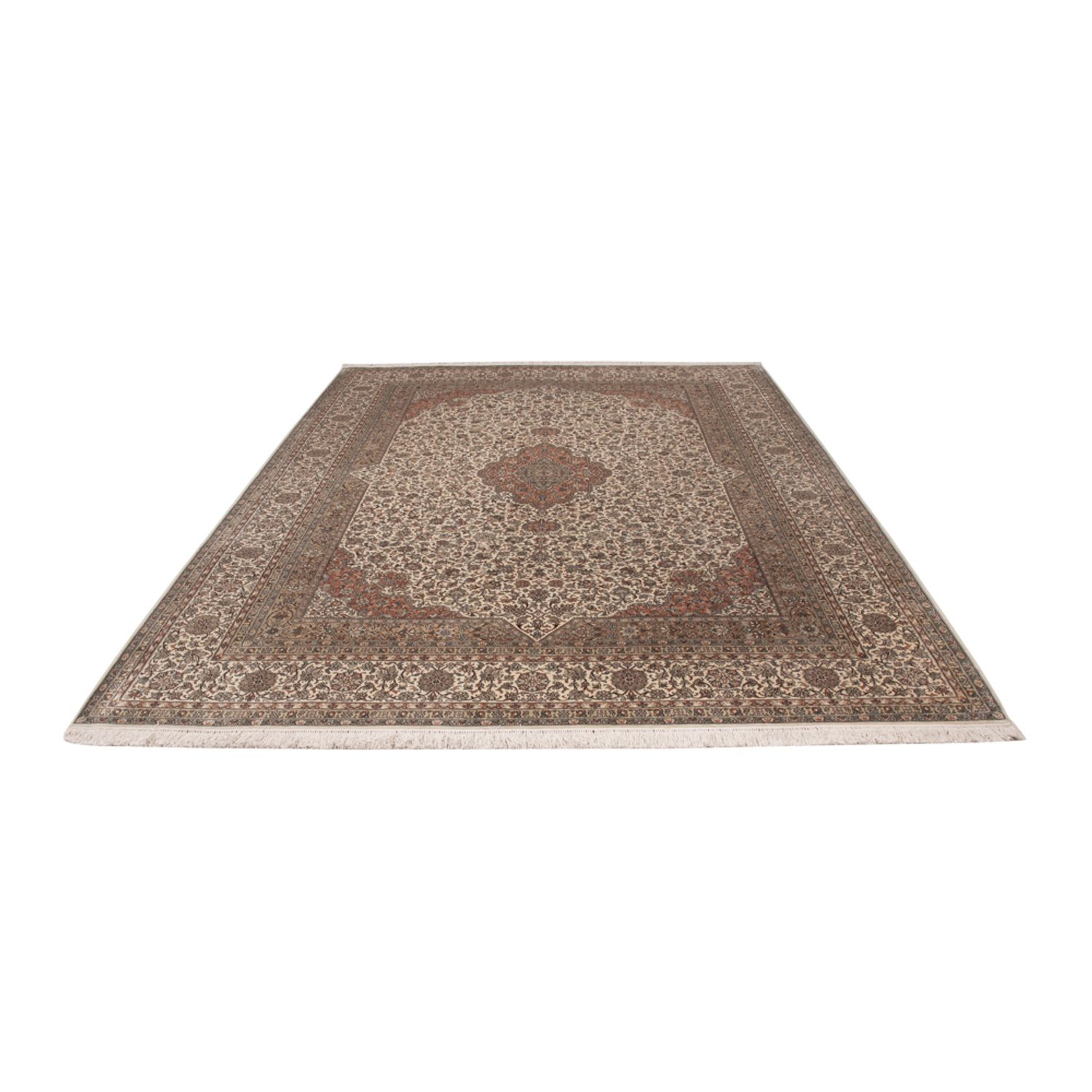 Hedvábný koberec - Kašmírské hedvábí - 344 x 250 cm - béžová