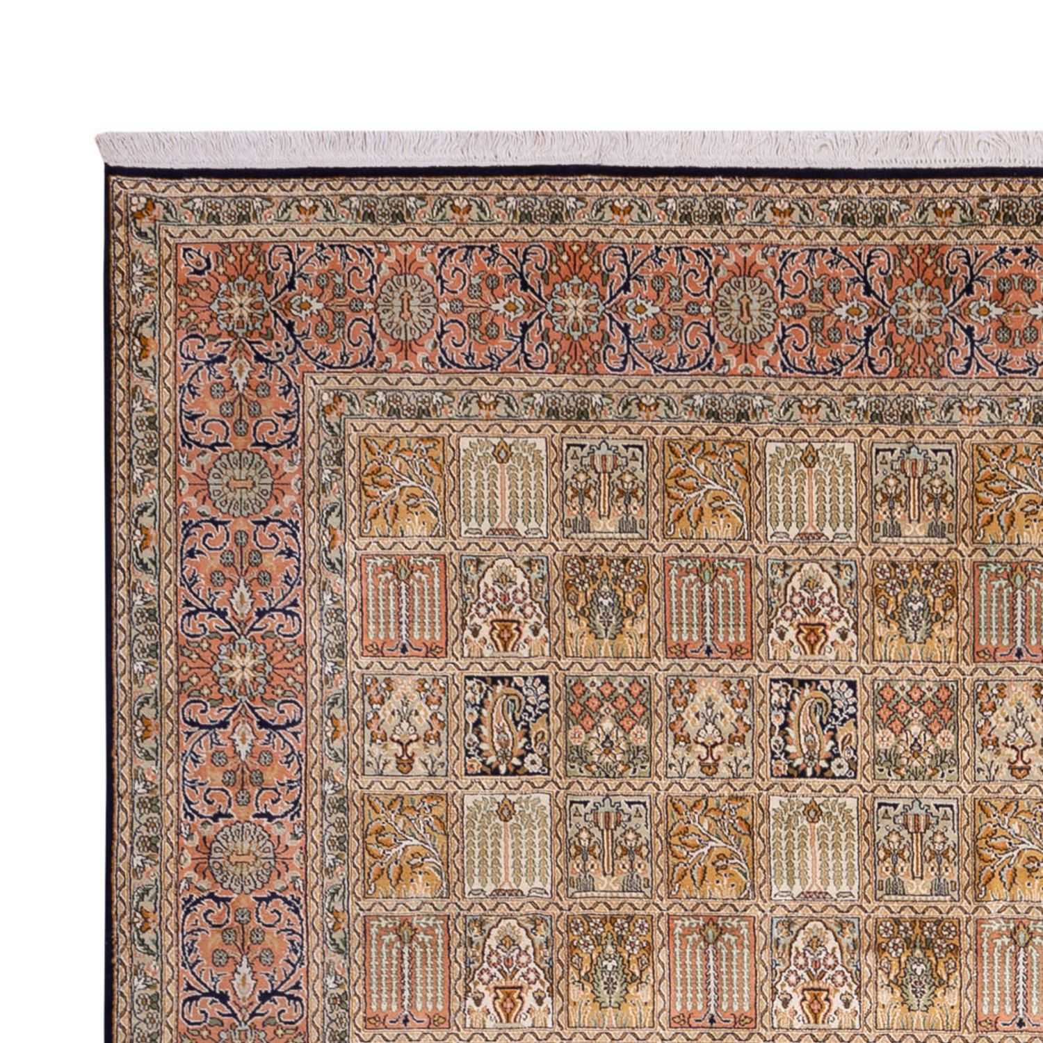 Hedvábný koberec - Kašmírské hedvábí - 330 x 246 cm - tmavě béžová