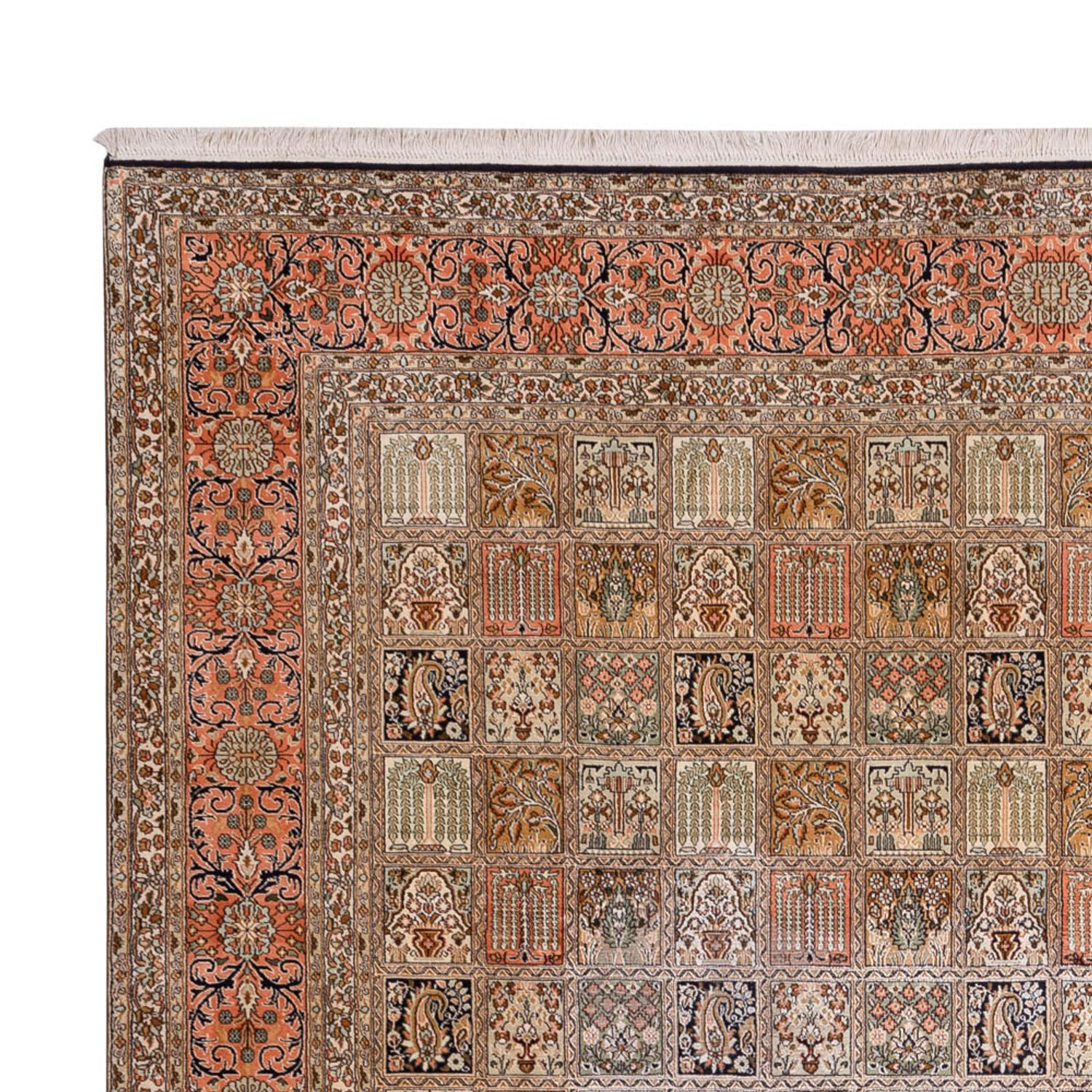 Hedvábný koberec - Kašmírské hedvábí - 377 x 275 cm - tmavě béžová