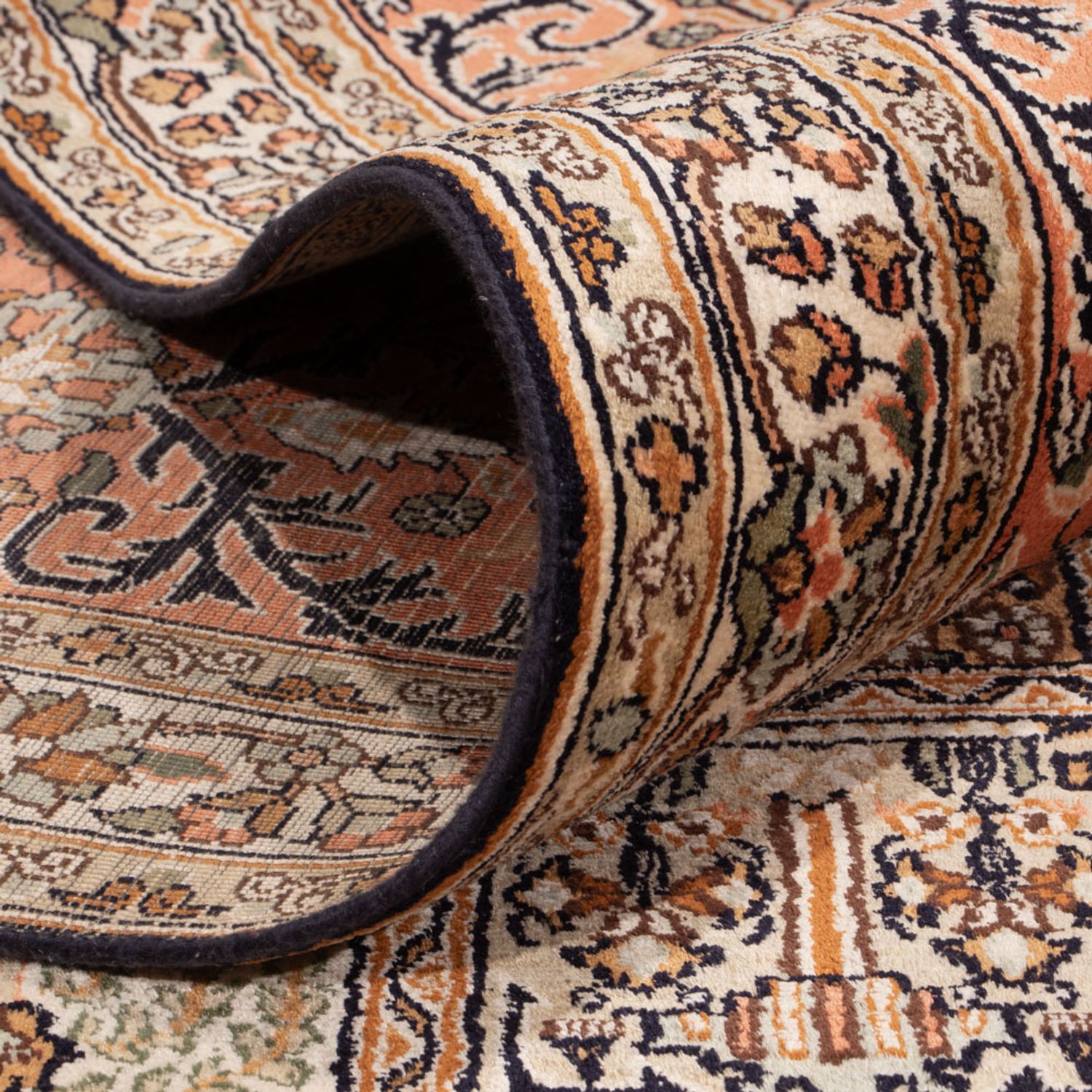 Hedvábný koberec - Kašmírské hedvábí - 377 x 275 cm - tmavě béžová