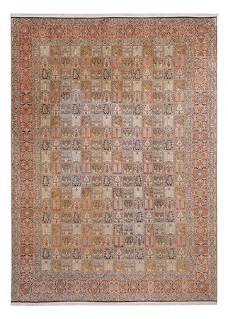 Hedvábný koberec - Kašmírské hedvábí - 377 x 275 cm - tmavě béžová