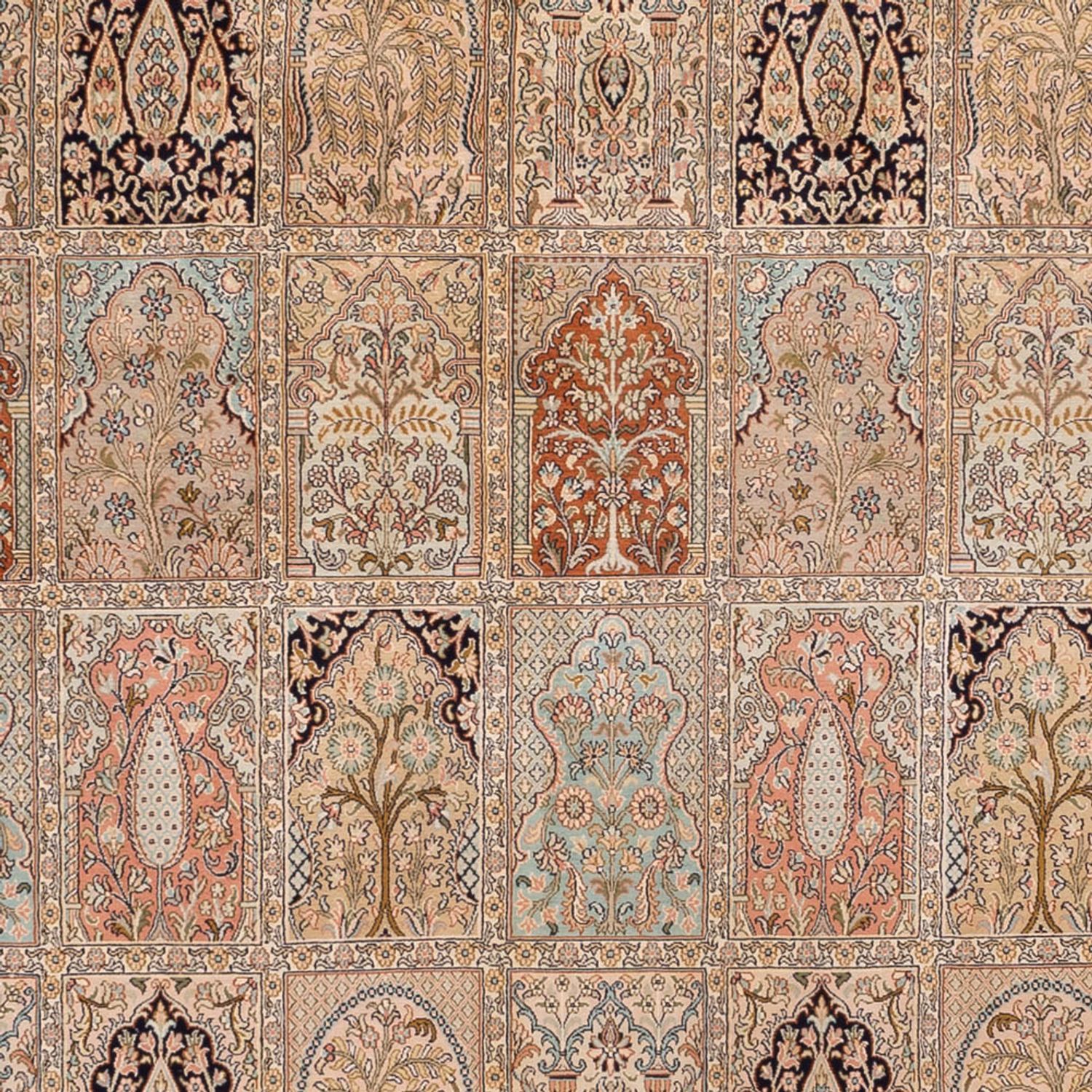 Hedvábný koberec - Kašmírské hedvábí - 381 x 273 cm - tmavě béžová