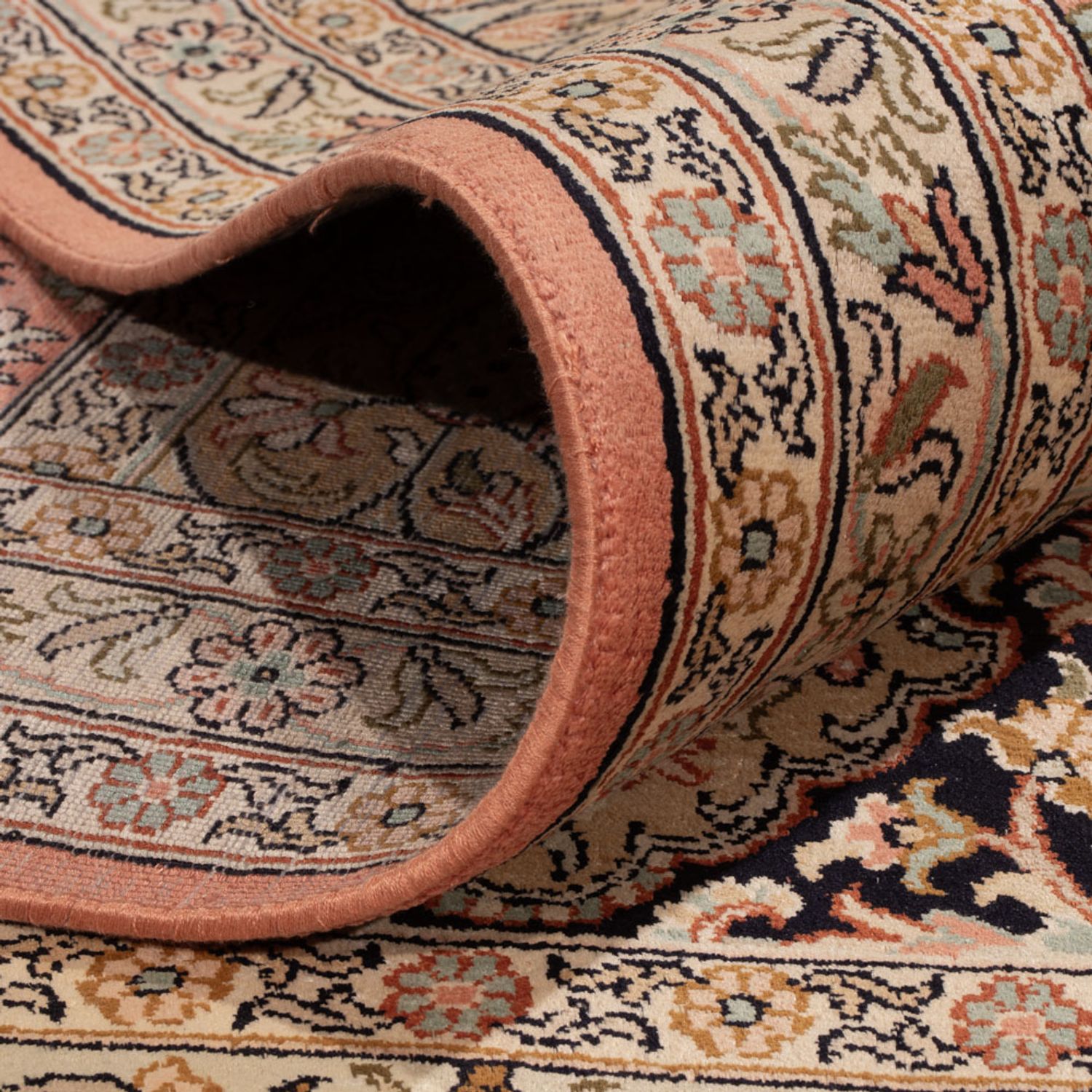 Hedvábný koberec - Kašmírské hedvábí - 381 x 273 cm - tmavě béžová