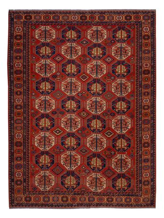 Kelim Teppich - Oriental - Soumak - 348 x 272 cm - dunkelrot