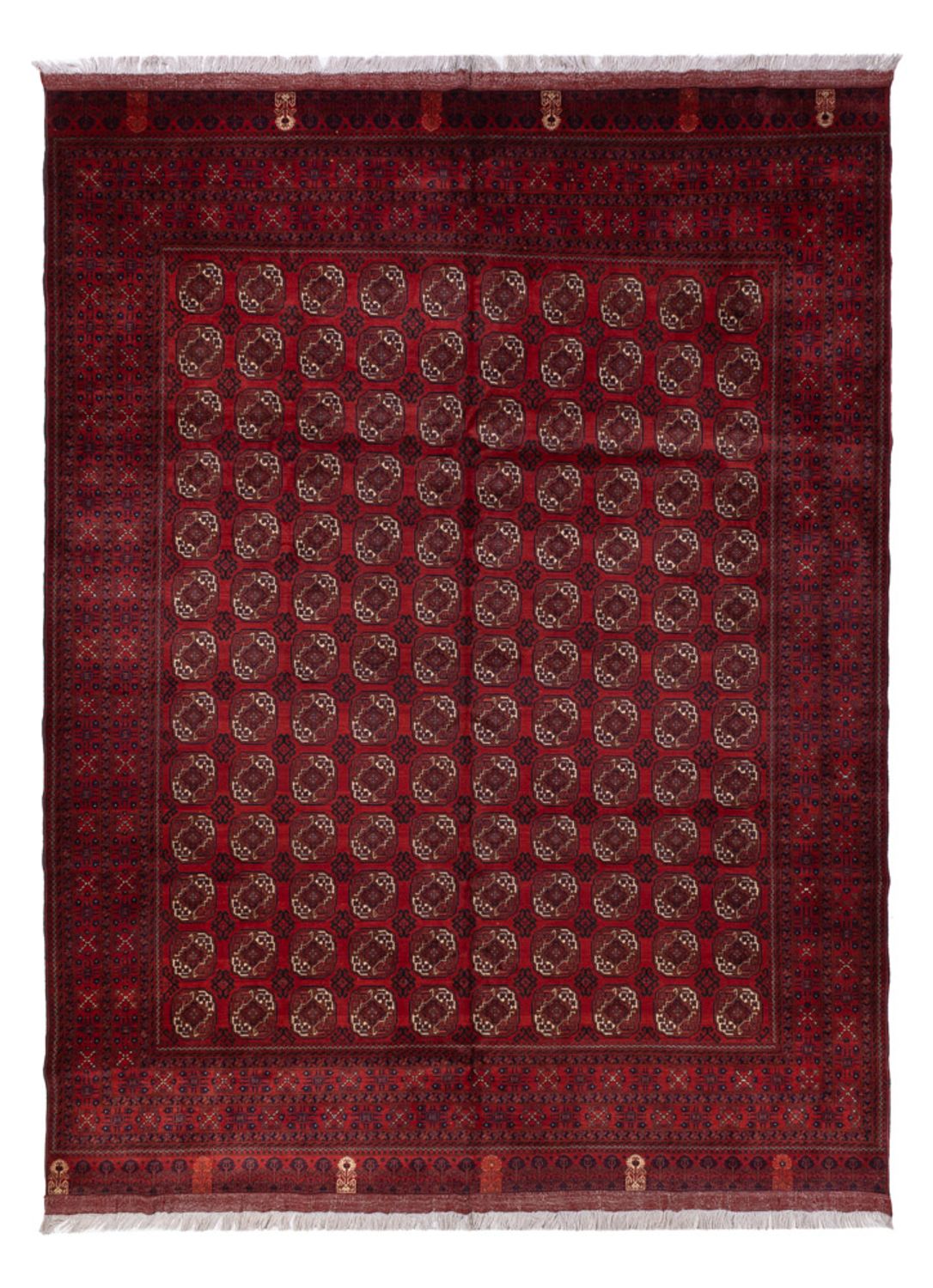 Afgański dywan - Bukhara - 334 x 252 cm - ciemna czerwień
