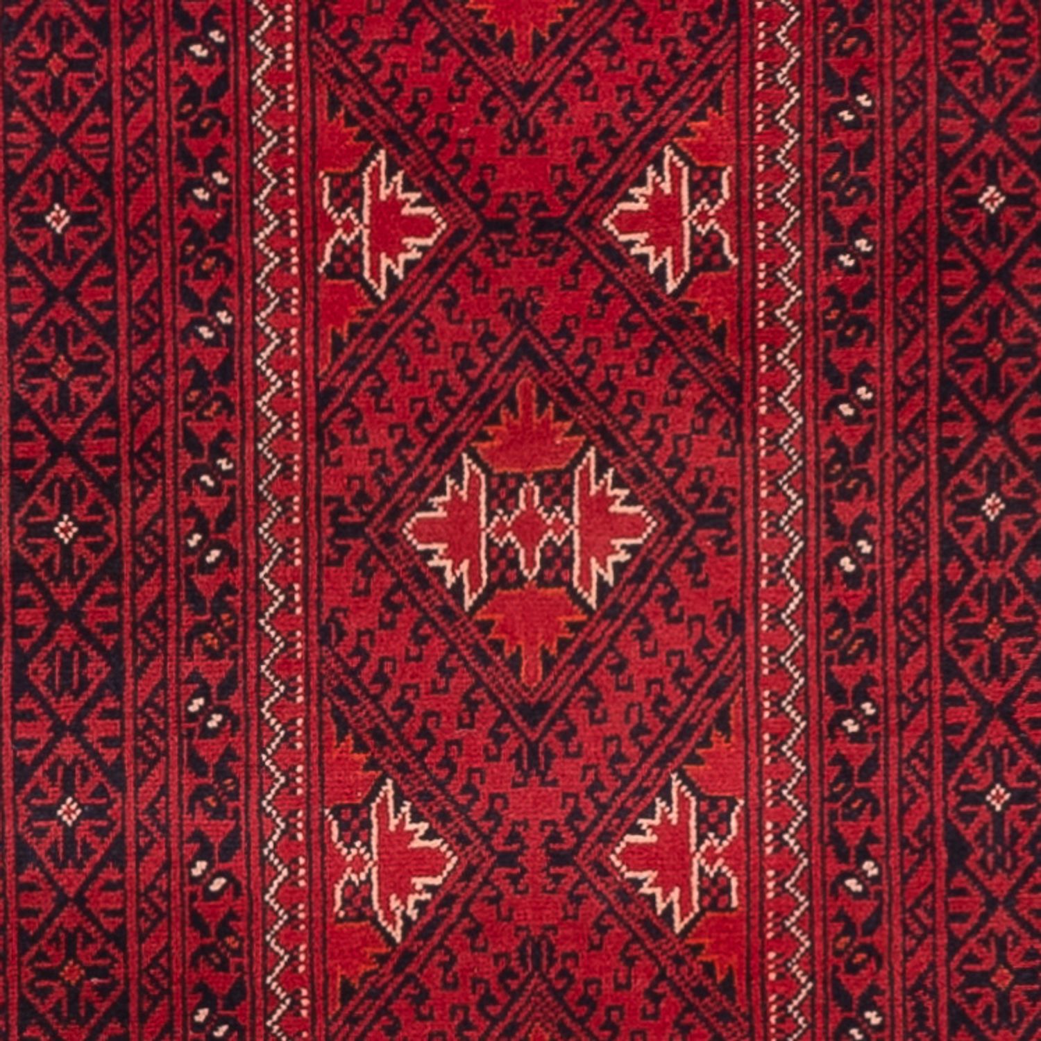Runner Afghánský koberec - 388 x 77 cm - červená