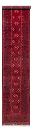 Runner Afghánský koberec - 388 x 77 cm - červená